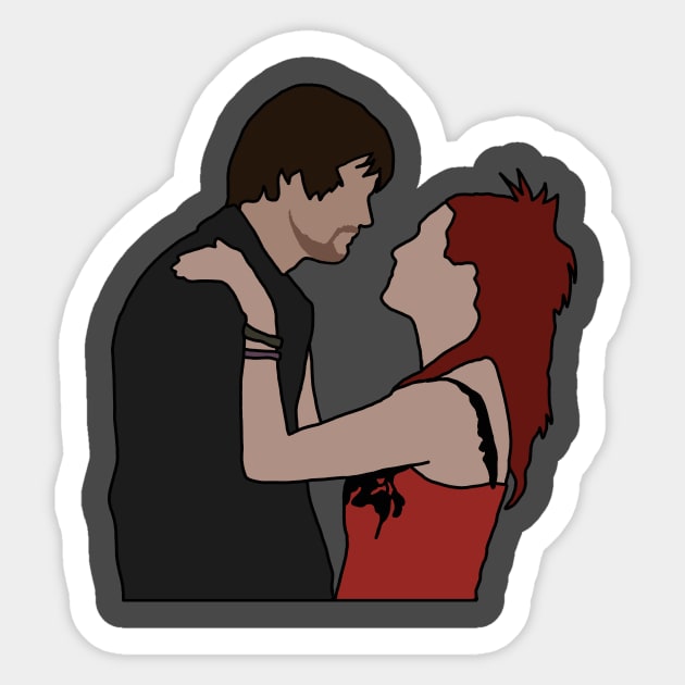 Joel and Clementine Sticker by minimalistuff